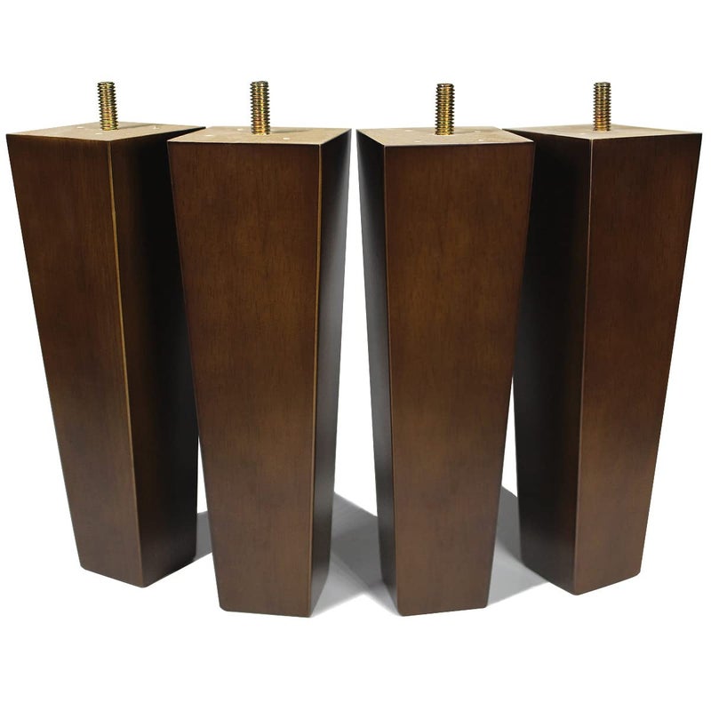 AORYVIC Wood Furniture Legs 8 inch Sofa Legs Set of 4 Square Replacement Legs Brown for MCM Ottoman Armchair Recliner Coffee Table Dresser - Image 1